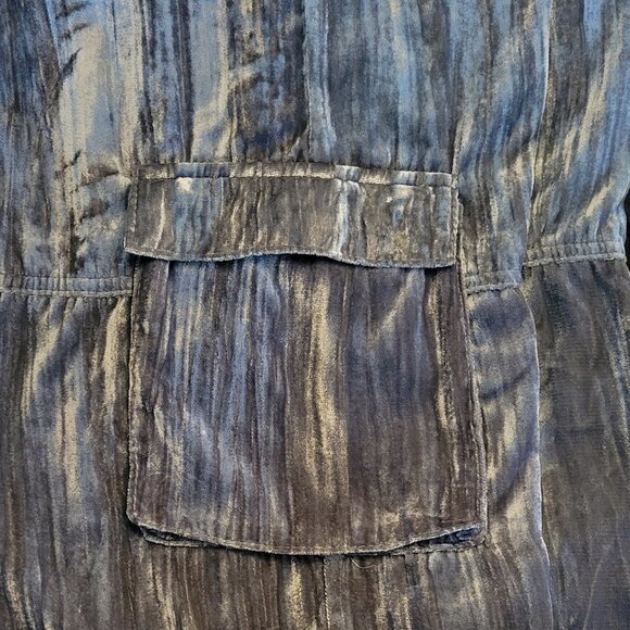 Pretty Garbage Griseta Velvet Burnout Cargo Wide Leg Baggy Pants in Olive Green - Picture 6 of 13